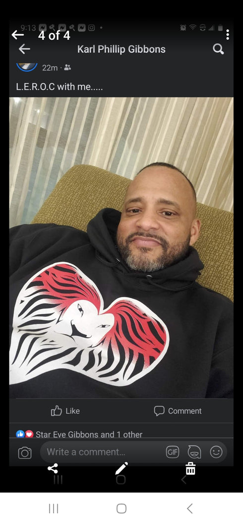 l.e.r.o.c. lion logo hoodie